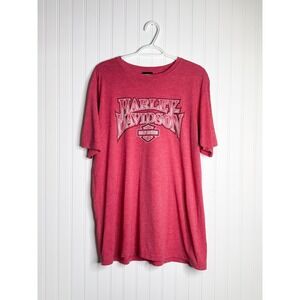 Harley Davidson Aruba Graphic T-Shirt Red Short Sleeve Tee Biker Style Fits L/XL